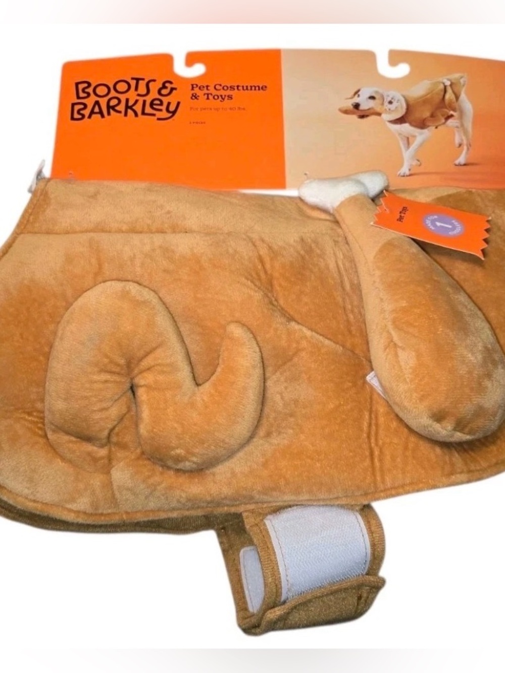Boots & Barkley Brown Plush Turkey Pet Cape with Drumstick
